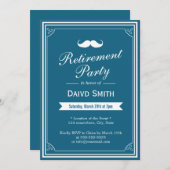 Uitnodigingen van Classy Blue Green Retirement Par (Voorkant / Achterkant)