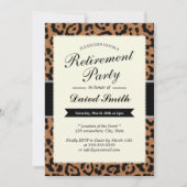 Uitnodigingen van Classy Leopard Print Retirement  (Voorkant)