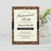 Uitnodigingen van Classy Leopard Print Retirement  (Staand voorkant)