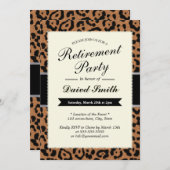 Uitnodigingen van Classy Leopard Print Retirement  (Voorkant / Achterkant)