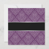 Uitnodigingen van Classy Violet Damask Retirement (Achterkant)