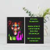 Uitnodigingen van Clown Halloween Party (Staand voorkant)