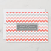 Uitnodigingen van Coral Gray Chevron Engagement Pa (Achterkant)