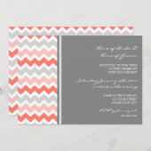 Uitnodigingen van Coral Gray Chevron Engagement Pa (Voorkant / Achterkant)