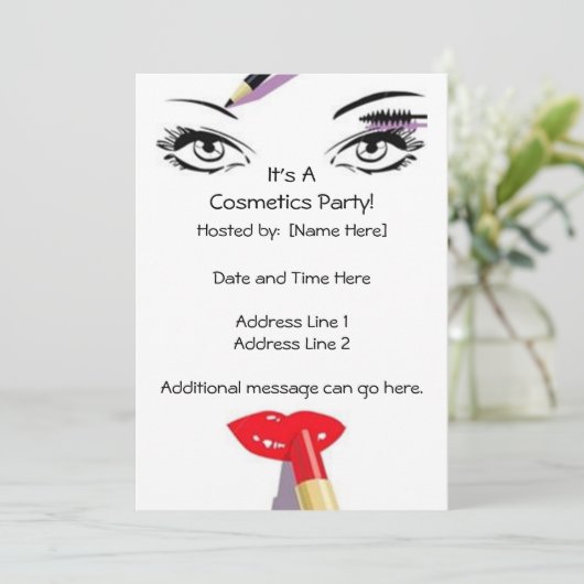 Uitnodigingen van Cosmetics Party (Staand voorkant)