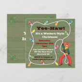 Uitnodigingen van Cowboy Lasso voor kerstfeestdage (Voorkant / Achterkant)