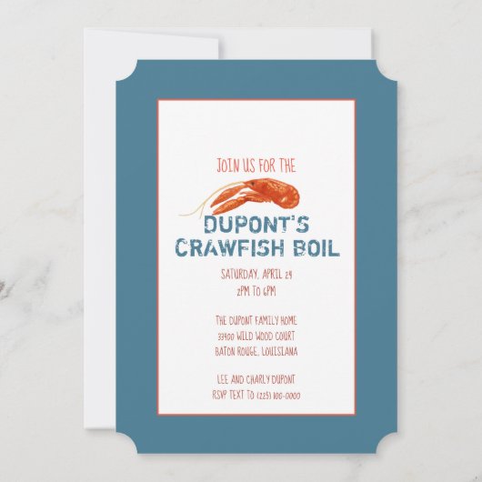 Uitnodigingen van Crawfish Boil (Achterkant)