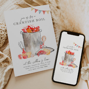 Uitnodigingen van Crawfish Boil   Boil voor de vis