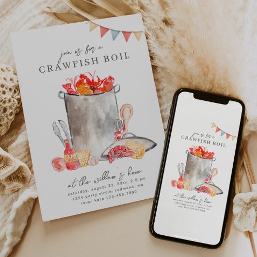 Uitnodigingen van Crawfish Boil | Boil voor de vis