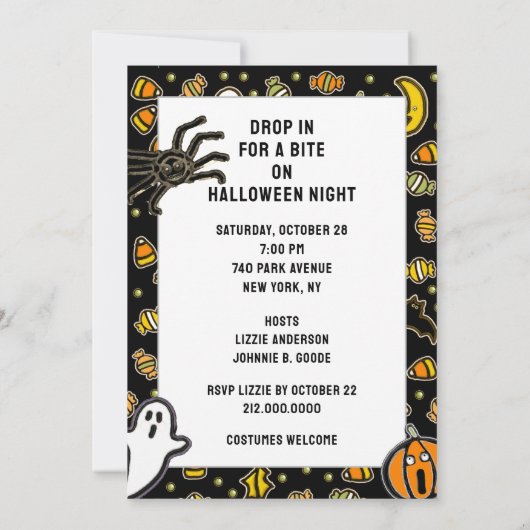 Uitnodigingen van Creative Halloween Party (Achterkant)