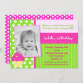 Uitnodigingen van Cupcake Birthday Party (Voorkant / Achterkant)