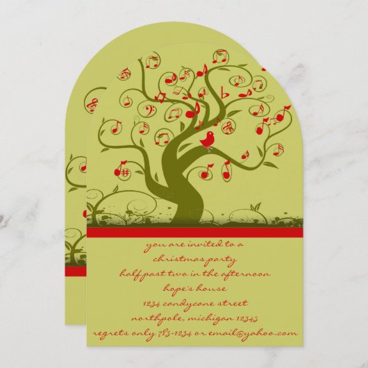 Uitnodigingen van Cute Bird Swirl met kerstfeest