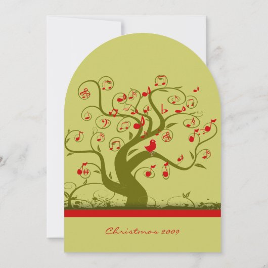 Uitnodigingen van Cute Bird Swirl met kerstfeest (Achterkant)