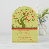 Uitnodigingen van Cute Bird Swirl met kerstfeest (Staand voorkant)