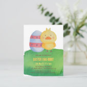 Uitnodigingen van Cute Easter Chick Egg Hunt Party (Staand voorkant)