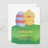 Uitnodigingen van Cute Easter Chick Egg Hunt Party (Voorkant / Achterkant)