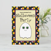 Uitnodigingen van Cute Ghost Halloween Party (Staand voorkant)