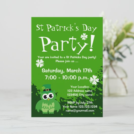 Uitnodigingen van Cute St Patricks Day | Aanpassen (Staand voorkant)