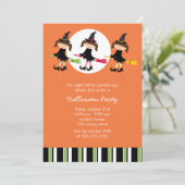 Uitnodigingen van Cute Witches Halloween Party (Staand voorkant)