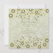 Uitnodigingen van Damask Party, champagnebubbels (Achterkant)