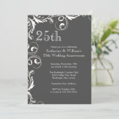 Uitnodigingen van de 25e bruiloft Jubileum Partij (Staand voorkant)