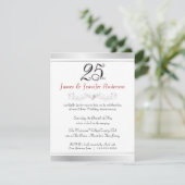 Uitnodigingen van de 25e bruiloft Jubileum Partij (Staand voorkant)