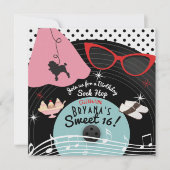 Uitnodigingen van de 50 'Record Theme Party' uit 1 (Voorkant)