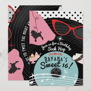 Uitnodigingen van de 50 'Record Theme Party' uit 1