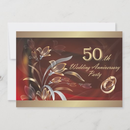 Uitnodigingen van de 50e bruiloft Jubileum Partij (Voorkant)