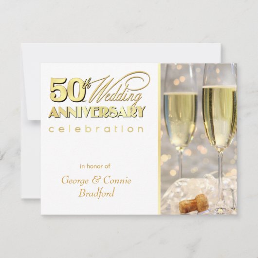 Uitnodigingen van de 50e Jubileum - Champagne Gold (Voorkant)