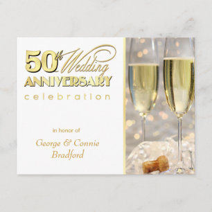 Uitnodigingen van de 50e Jubileum - Champagne Gold