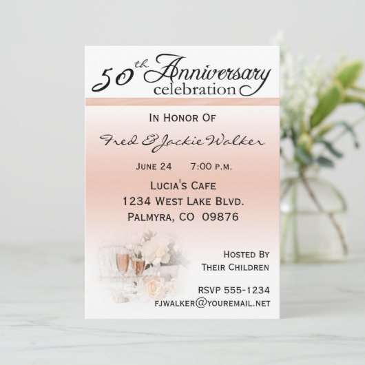 Uitnodigingen van de 50e Jubileum partij (Staand voorkant)