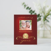 Uitnodigingen van de 50e Jubileum partij - Elegant (Staand voorkant)