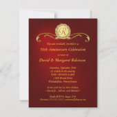 Uitnodigingen van de 50e Jubileum partij - Elegant (Achterkant)