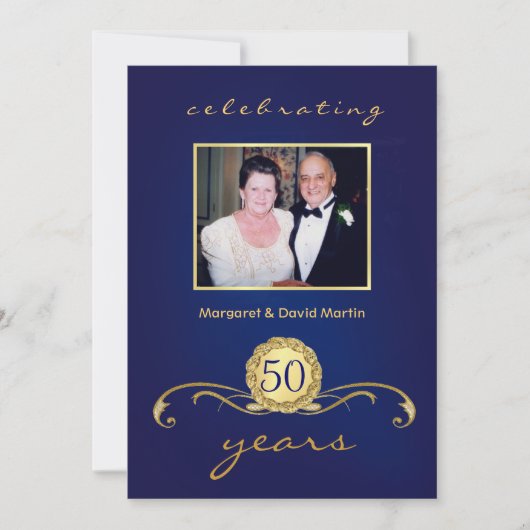 Uitnodigingen van de 50e Jubileum - Royal Blue (Voorkant)