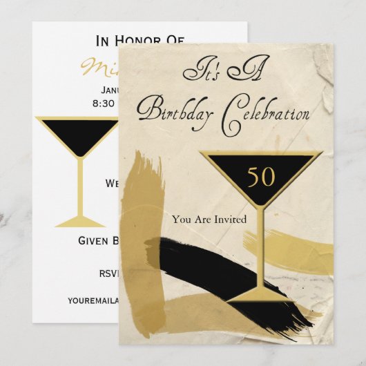Uitnodigingen van de 50e verjaardag van de hedenda (Voorkant / Achterkant)