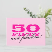 Uitnodigingen van de 50e verjaardag van de verjaar (Staand voorkant)