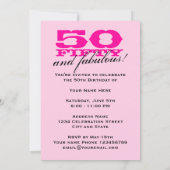 Uitnodigingen van de 50e verjaardag van de verjaar (Achterkant)
