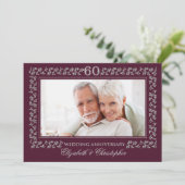 Uitnodigingen van de 60e bruiloft Jubileum Partij (Staand voorkant)