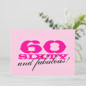 Uitnodigingen van de 60e verjaardag van de verjaar (Staand voorkant)