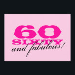 Uitnodigingen van de 60e verjaardag van de verjaar<br><div class="desc">Uitnodigingen van de 60ste verjaardag van de Partij van de Maan voor de vrouwen Roze 60 en geweldig! design. Het meisjesontwerp voor een zestigjarige vrouw. Zestigste partij nodigt uit.</div>