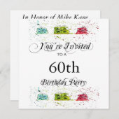 Uitnodigingen van de 60e verjaardag van de verjaar (Voorkant / Achterkant)