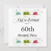 Uitnodigingen van de 60e verjaardag van de verjaar (Voorkant)