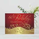 Uitnodigingen van de 60e verjaardag van de verjaar (Staand voorkant)
