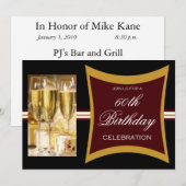 Uitnodigingen van de 60e verjaardag van de verjaar (Voorkant / Achterkant)