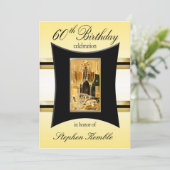 Uitnodigingen van de 60e verjaardag van de verjaar (Staand voorkant)