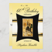 Uitnodigingen van de 60e verjaardag van de verjaar (Voorkant / Achterkant)