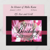 Uitnodigingen van de 60e verjaardag van de verjaar (Voorkant / Achterkant)