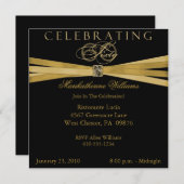 Uitnodigingen van de 60e verjaardag van de Zwarte (Voorkant / Achterkant)