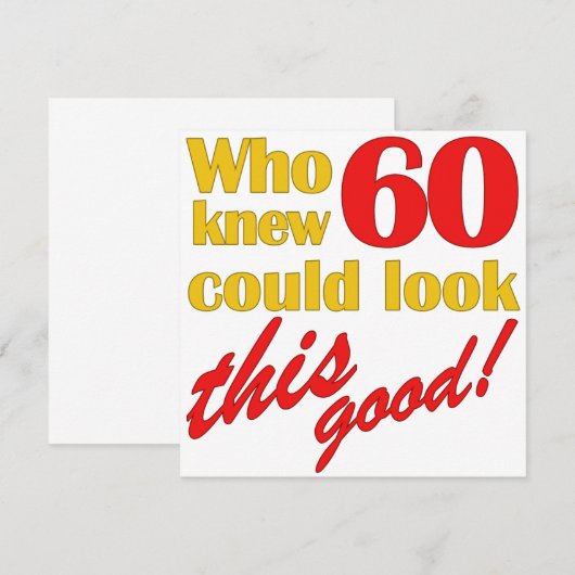 Uitnodigingen van de 60ste verjaardag van de geboo (Voorkant / Achterkant)